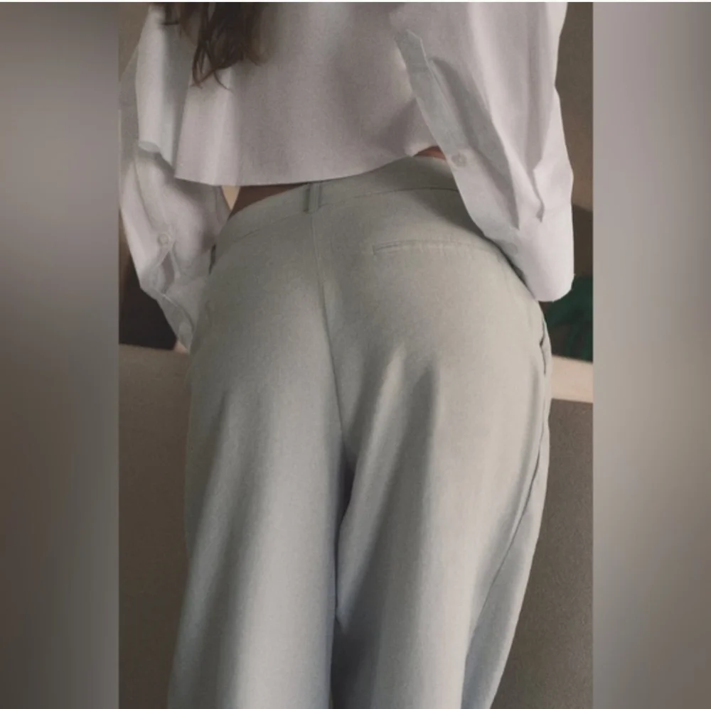 Zara  HighWaist Pants Wide Grey Size S